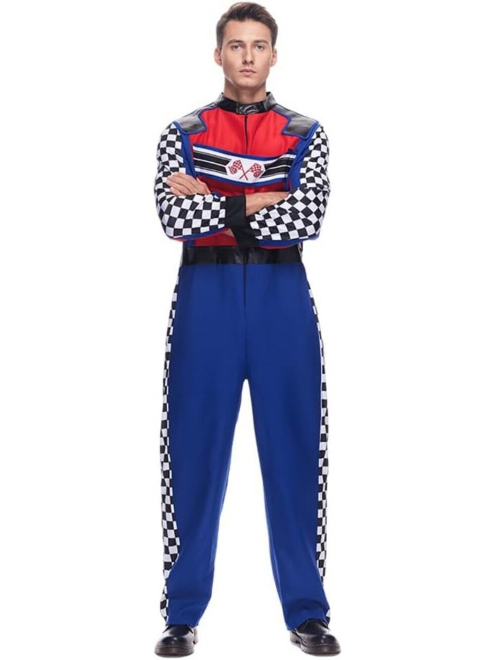 Men's Race Car Driver Costume - Adult Halloween Racer Outfit, Finish Line Fun